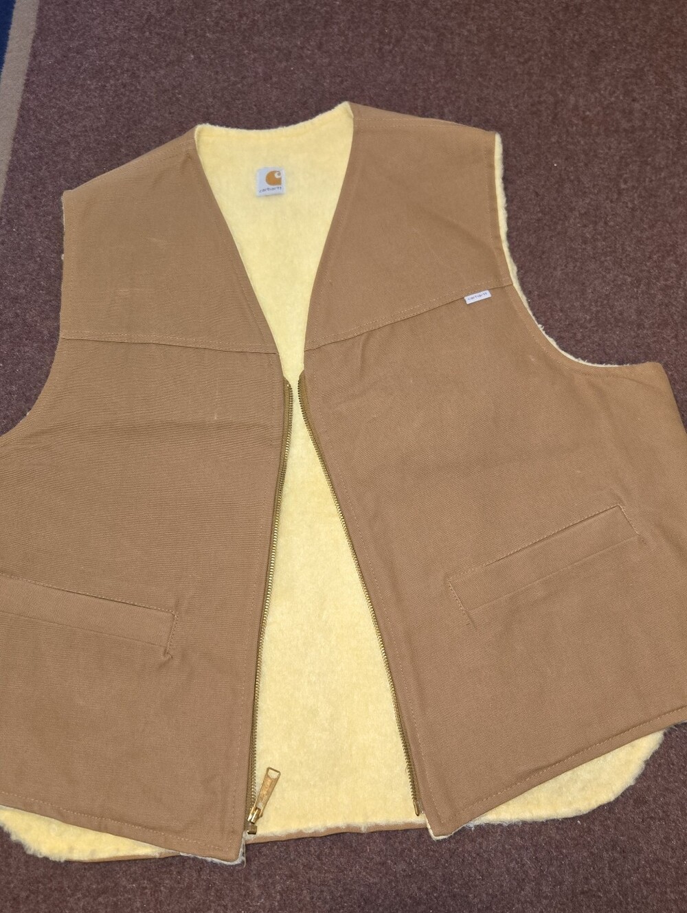 Vintage Carhartt 6SV Sherpa Lined Vest In XXL Like New Condition
